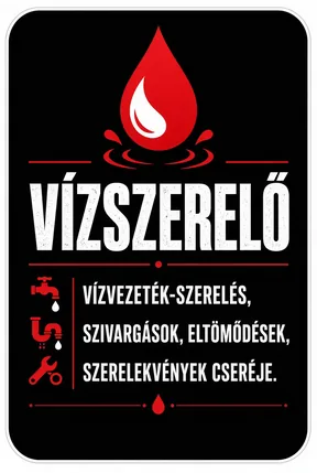 Vízszerelő plakát – One Hour vízszerelés Budapesten